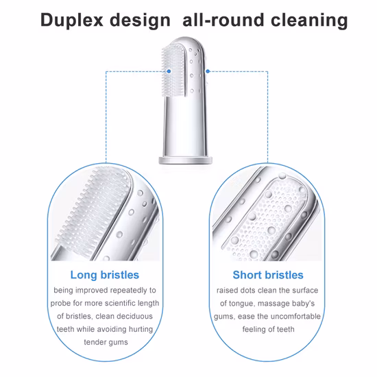 Силиконовая зубная щетка с мягким пальцем для ухода за ребенком